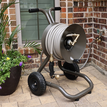 Hose reel Garden Hose holder with Tool Storage Basket, Heavy Duty Metal Water  Hose holder Wall Mount, Garden Water Hose Reel Storage for Outer Yards and  Garden Lawns : : Patio, Lawn