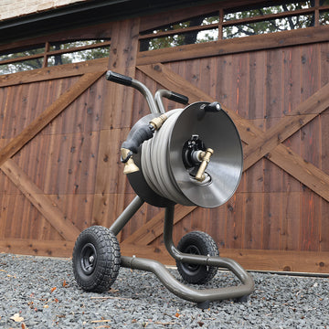 Tebru G1/2 Hose Reel Cart With Wheels Portable Garden Lawn Yard