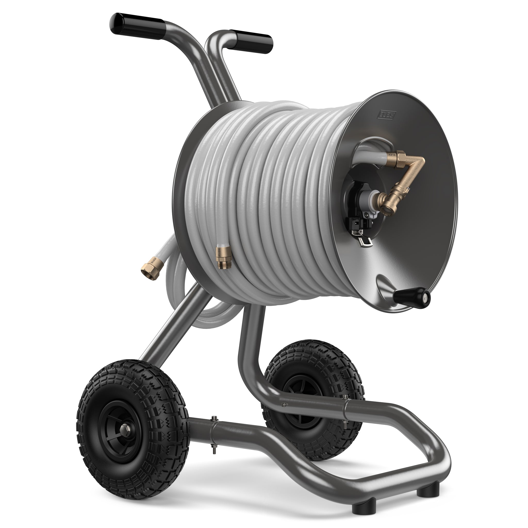 YAOJIA Portable Hose Pipe Reel Portable Hose Pipe Reel Cart，Garden Hose  Reel Cart With Wheels And Hose, Garden Hose Cart Witn Quick Connectors And  Adjustable Nozzle (Size : With 60m Hose) 